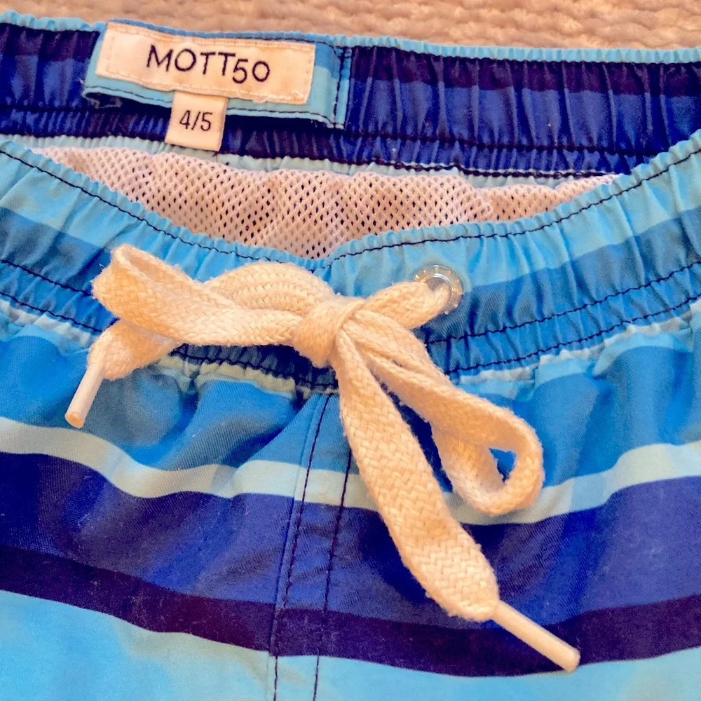 Mott50‎ Blue Striped Swim Trunks Boys Size 4/5